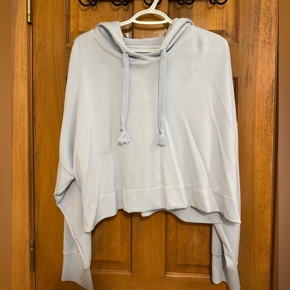 Altar’d State Cropped Light Blue Hoodie